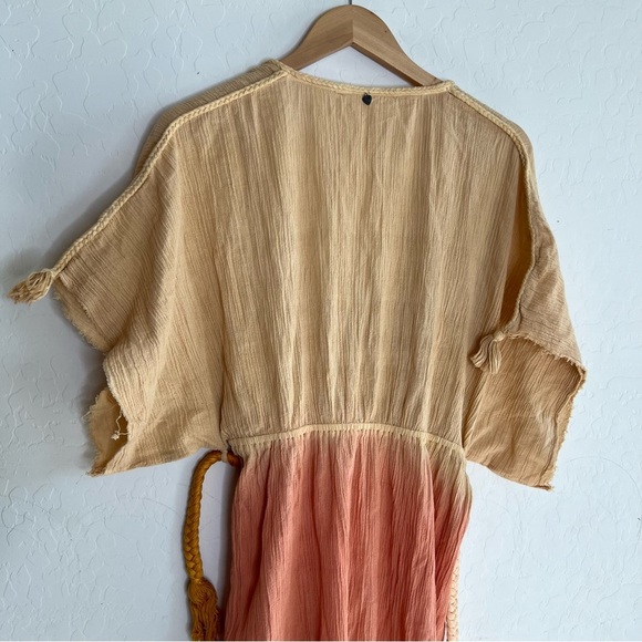 Z&L EUROPE Deep V-Neck Tassel Rope Belt Ombre Maxi Dress / Swim Cover Up - Picture 10 of 10